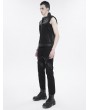 Devil Fashion Black Gothic Punk Rock Studded Zip Up Waistcoat for Men
