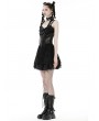 Dark in Love Black Gothic Spider Web Mesh Sexy See-Through Strap Short Dress