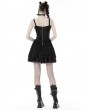 Dark in Love Black Gothic Spider Web Mesh Sexy See-Through Strap Short Dress