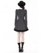 Dark in Love Black and White Stripe Gothic Preppy Style Long Sleeve Short Dress