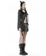 Dark in Love Black and Gray Gothic Decadent Shredded Lace Up Cardigan for Women