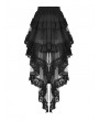Dark in Love Black Gothic Frilly Lace Swallow Tail Skirt