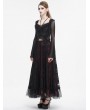 Eva Lady Black Gothic Retro Sexy Off-the-Shoulder Long Sleeve Top for Women