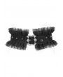 Devil Fashion Black Gothic Buckle Ruffled Lace Girdle for Women