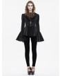 Devil Fashion Black Gothic Vintage Long Trumpet Sleeves Jacket for Women