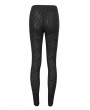 Devil Fashion Black Gothic Casual Hollow Out Lace-Up Leggings for Women