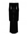 Punk Rave Black Vintage Gothic Gorgeous Velvet Lace Applique Long Party Dress
