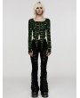 Punk Rave Black Gothic Punk Cage Decadent Flared Pants for Women