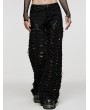 Punk Rave Black Gothic Punk Decadent Splicing Wide Leg Trousers for Women