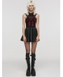 Punk Rave Black and Red Gothic Punk Sexy Spider Web Short Dress