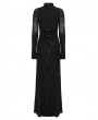 Punk Rave Black Gothic Decadent Sexy Mesh Splicing Long Sleeve Dress