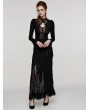 Punk Rave Black Sexy Gothic Mesh Spliced Lace Long Sleeve Shirt for Women