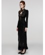 Punk Rave Black Sexy Gothic Mesh Spliced Lace Long Sleeve Shirt for Women