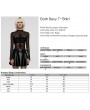 Punk Rave Black Sexy Gothic Big Cross Print Sexy Mesh T-Shirt for Women