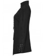 Punk Rave Black Gothic Punk Eyelet Slim Fit Denim Jacket for Women