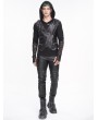 Devil Fashion Black Gothic Punk Studded Daily Long Fitted Pants for Men