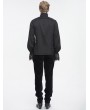Devil Fashion Black Gothic Retro Embroidery Lace Applique Fitted Shirt for Men
