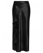 Punk Rave Black Gothic Draping Cut Asymmetric Side Split Long Skirt
