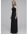 Punk Rave Black Gothic Chinese Style Water-Drop Hollow Out Camisole for Women