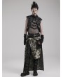 Punk Rave Black Gothic Punk See-Through Mesh Spliced Vest Top for Men