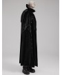 Punk Rave Black Retro Gothic Ornate Velvet Plush Splicing Long Cloak for Men