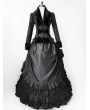 Rose Blooming Black Winter Vintage Gothic Victorian Edwardian 2-Pieces Dress Suit