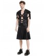 Pentagramme black gothic punk buckled harness tank top for men