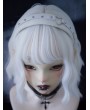 White Gothic Punk Style Metal Studded Headband