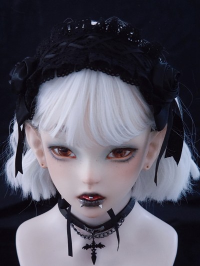 Dark Black Rose Bow Gothic Hollow Out Lace Headband