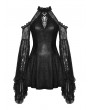 Dark in love Black Gothic Lost Girl Cold Shoulder Short Lace Dress