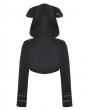 Dark in love Black Gothic Mischievous Bear Hooded Short Jacket for Women