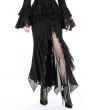 Dark in love Black Gothic Sexy Slit Ruffle Long Fishtail Skirt