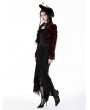 Dark in love Black Gothic Sexy Slit Ruffle Long Fishtail Skirt