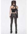 Devil Fashion Coffee Gothic Punk Buckled One Shoulder Armer for Women