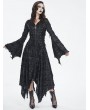Devil Fashion Black Gothic Punk Irregular Distressed Hooded Jacket for Women