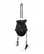 Eva Lady Black Gothic Retro Feather Bead Tasseled Handbag