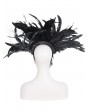 Eva Lady Black Gothic Gorgeous Rose Twig Feather Hairpin
