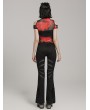 Punk Rave Black Gothic Pointed Spider Web Flared Trousers for Women