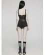 Punk Rave Black Gothic Punk Buckle Belt Hot Denim Shorts for Women