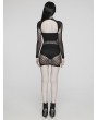 Punk Rave Black Gothic Sexy Patterned Mesh Fit Short Dress