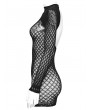 Punk Rave Black Gothic Sexy Patterned Mesh Fit Short Dress