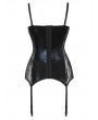 Black Gothic Sexy V-neck Lace Ruffles Cupped Overbust Corset