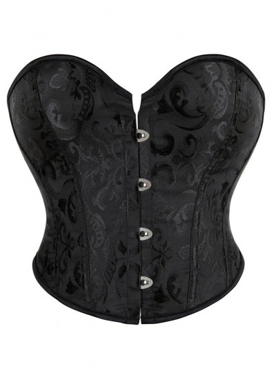 Black/Red/Green Pattern Overbust Gothic Waist Training Corset