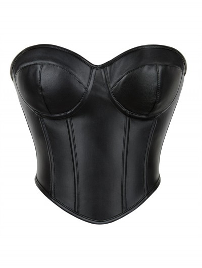 Black Gothic Punk Heart Shaped Hourglass Waist Cincher Corset Top