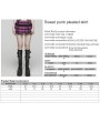 Punk Rave Black and Violet Plaid Sweet Gothic Grunge Pleated Short Skirt