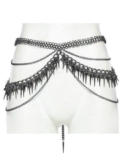 Punk Rave Gothic Punk Metal Multiple Rivets Waist Chain