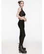 Punk Rave Black Gothic Punk Knitted Pleated Slim Pants for Women