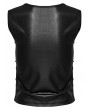 Punk Rave Black Gothic Punk Mesh Perspective Fitted Sleeveless Top for Women