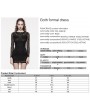 Punk Rave Black Gothic Elegant Lace Embroidery Long Sleeve Short Dress