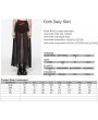 Punk Rave Black and Red Gothic Daily Chiffon Sheer High Slit Maxi Skirt